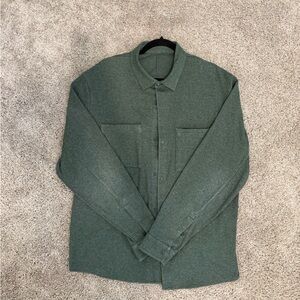 Lululemon Men's Soft Knit Overshirt XXL Heathered Green Snap Shacket